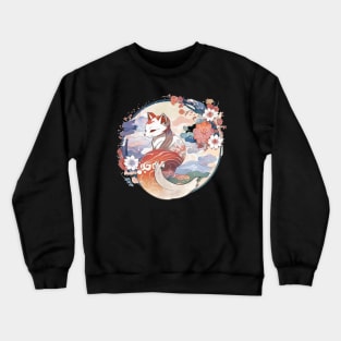 cute Nine tailed fox floral Crewneck Sweatshirt